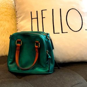 Teal “leather” mini purse